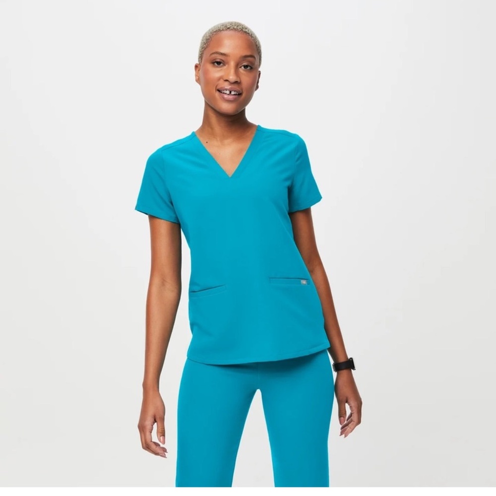 Figs Teal Medical Scrubs casma top